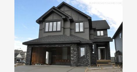 Dark Gray House Exterior, European Cottage Exterior, Dark Grey Houses, Grey Exterior House Colors, Exterior Gray Paint, Grey Siding, Gray House Exterior, Best Exterior Paint, Dark Trim