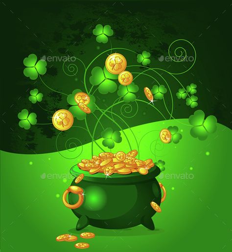 Money Profile, Leprechaun Pictures, Gold Coin Wallpaper, Street Chalk Art, Running Drawing, St Patricks Day Pictures, St Patricks Day Wallpaper, Saint Patricks Day Art, Golden Coins