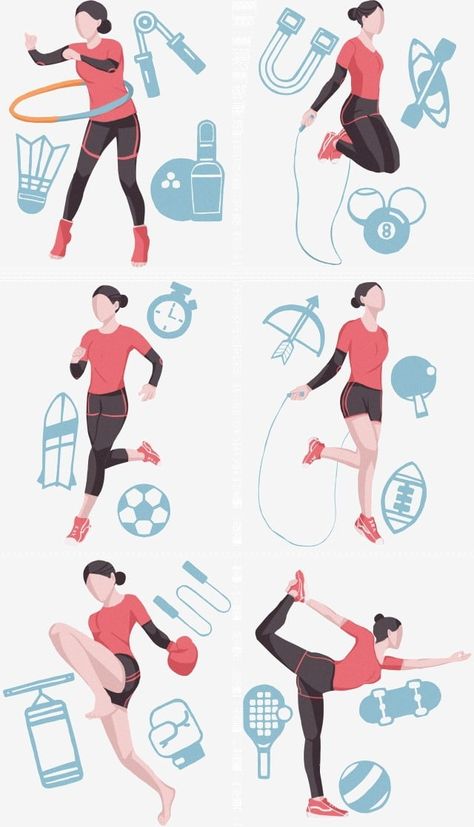 Different Types Of Exercise, Exercise Illustration Art, Cartoon Fitness Art, Exercising Illustration, Exercise Clipart, Exercise Drawing, Exercise Illustration, Fitness Illustration, Exercise Poster