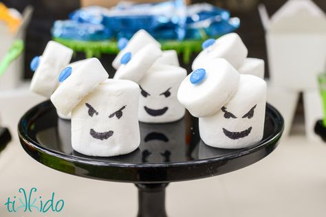 Ghostbusters Movie Night Food, Ghostbusters Snacks, Ghostbusters Food Ideas, Ghostbusters Food, Fun Halloween Appetizers, Witchy Party, Ghostbusters Halloween, Ghostbusters Birthday, Ghostbusters Birthday Party