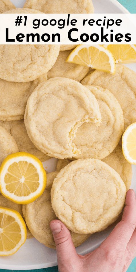 With over 1.5 million views and counting, this lemon sugar cookies recipe is one of the most popular cookie recipes on my website, and for good reason! These soft lemon sugar cookies can be made with one bowl, are thick, chewy and easy to freeze. Chewy Lemon Cookies, Easy Healthy Cookies, Lemon Sugar Cookies Recipe, Cheesecake Cups Recipe, Homemade Strawberry Sauce, Cookie Cookbook, Lemon Cookies Recipes, Popular Cookies, Cookies Healthy