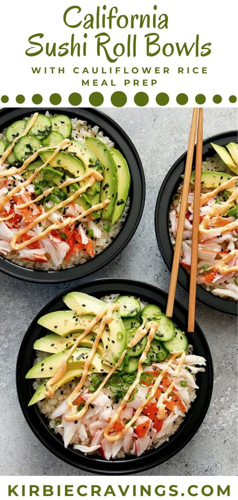 Cauliflower Rice Meal Prep, Cauliflower Sushi, Rice Meal Prep, Clean Meal Prep, Healthy Lunch Meal Prep, Dinner Meal Prep, Easy Healthy Meal Prep, Sushi Roll, Prepped Lunches