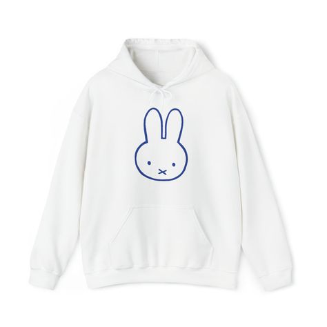 Miffy And Friends, Bunny Silhouette, Blue Bunny, The Pouch, Cold Day, Kangaroo Pocket, Hooded Sweatshirt, Pocket Pouch, Color Matching