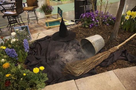 Wizard of Oz Garden with Ponds and Water Features Wizard Of Oz Garden, Wizard Of Oz Witch, Colorado Garden, Wizard Of Oz Decor, Outdoor Living Ideas, Cement Garden, Wicked Witch Of The West, Pond Water Features, Land Of Oz