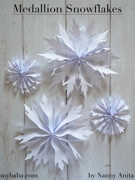 Paper Medallions Diy, Paper Snowflake Designs, Paper Medallions, Snowflakes Diy, Paper Snowflakes Diy, Snowflake Party, Once Upon A December, Paper Christmas Decorations, Snow Flakes Diy