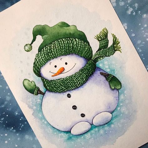 Снеговик Camper Ornament, Winter Drawings, Poppy Cards, Christmas Snowmen, Watercolor Christmas Cards, Winter Painting, Christmas Projects Diy, Winter Diy, Christmas Drawing