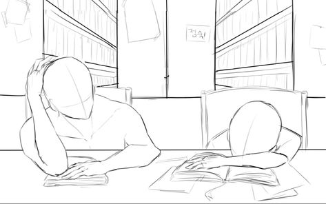 Background Base Drawing, Reading Art Reference, Manhwa Drawing Reference, Sleeping On Table Pose Reference, Sleeping On Desk Reference Drawing, Sitting At A Desk Reference, Studying Pose Reference, Person Sitting At Desk Reference, Gamer Pose Reference