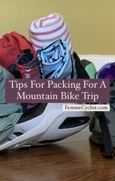 You just booked a mountain bike vacation, but first you've got to pack.  Here are our tips for packing everything from your bike to your clothes. Mountain Bike Women’s Outfit, Mountain Bike Essentials, Mountain Bike Paint Ideas, Crested Butte Mountain Biking, Mountain Bike Parts, Bike Trip, Hydration Backpack, Yoga Therapy, Bike Shoes