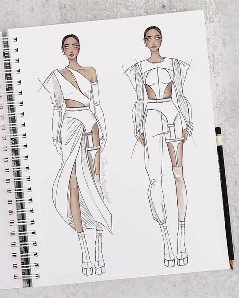 Drawing On Ipad, Fashion Illustration Poses, Fashion Model Sketch, Ipad Pencil, Fashion Figure Drawing, Fashion Design Sketch, Drawing Hair, Fashion Drawing Tutorial, Fashion Illustration Sketches Dresses