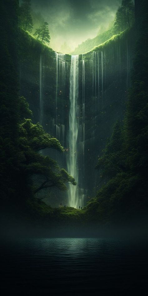 Tipografi 3d, Dark Green Aesthetic, Forest Wallpaper, Fantasy Places, Beautiful Landscape Wallpaper, Phone Wallpaper Images, Pretty Wallpapers Backgrounds, Landscape Walls, Background Pictures