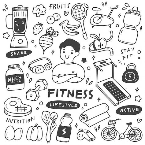 Fitness Doodles, About South Korea, Travel Doodles, Doodle Vector, Brochure Mockup, Gym Art, Doodle Art Journals, South Korea Travel, Doodle Inspiration