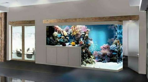 I wish list Aquarium Interior Design, Aquarium Interior, Fish Tank Wall, Aquarium Architecture, Wall Aquarium, Amazing Aquariums, Marine Tank, Fish Tank Design, Reef Tanks