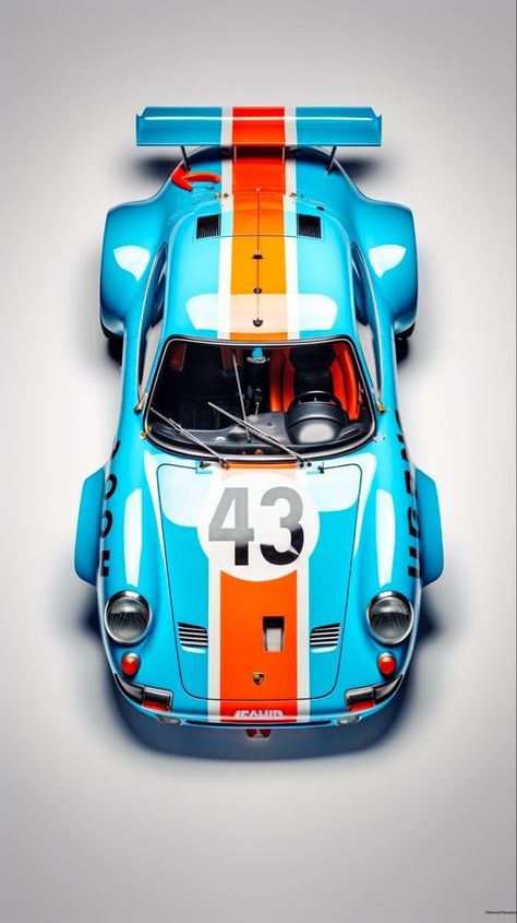 Porsche Gulf Racing, Bugatti Aesthetic, Porsche Race Cars, Gulf Racing Colours, Rally Car Design, Gulf Porsche, Porsche 917 Gulf, Custom Porsche, Gulf Oil