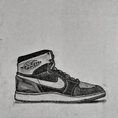 Air Jordan 1 Sketch Air Jordan Sketch, Shoes Drawing Realistic, Jordan 1 Sketch, Shoes Drawing Sketches, Jordan Shoes Drawing, Normal Sketch, Sketches Step By Step, Shoes Jordan 1, Air Jordan 1 Shoes