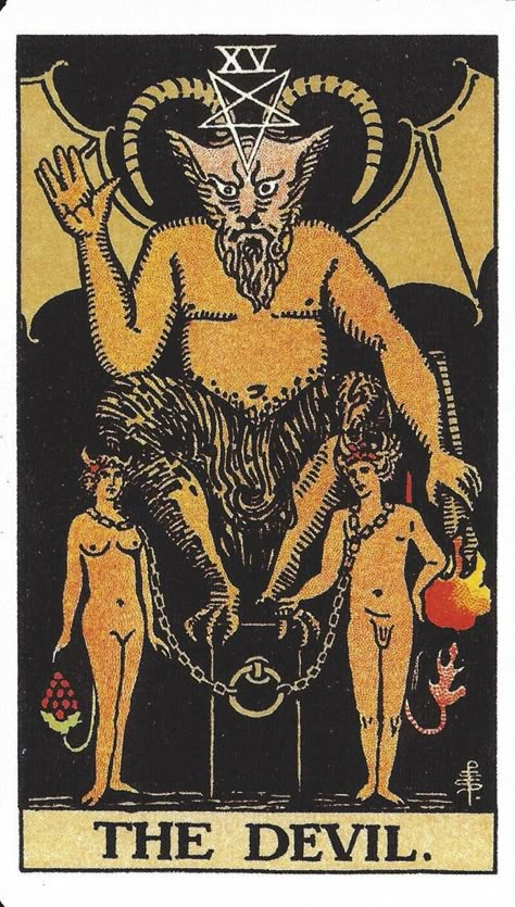 Tarot Waite, The Devil Tarot, Golden Dawn, Daily Tarot, Tarot Cards Art, Rider Waite, Cards Art, Major Arcana, Witchy Stuff