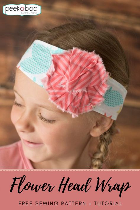 Free Flower Head Wrap sewing pattern with tutorial. Great scrap buster! Head Wrap Sewing Pattern, Wrap Tutorial, Sewing Room Decor, Scrap Busters, How To Wrap Flowers, Mom Hairstyles, Free Sewing Patterns, Dreams Into Reality, All Flowers