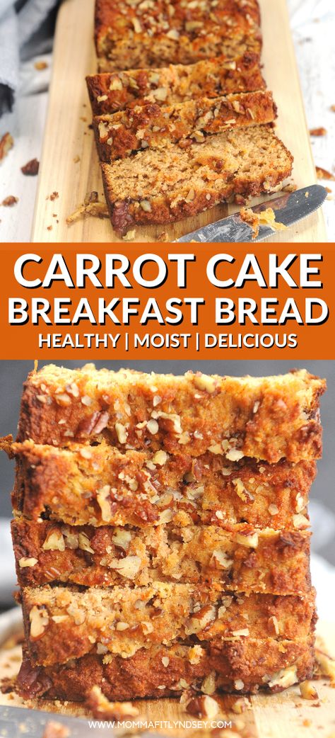 Breakfast Loaf Bread Healthy, Easter Brunch Carrot Cake, Carrot Brunch Recipes, Healthy Carrot Cake Bread, Healthy Carrot Cake Breakfast, Healthy Bread Loaf Recipes, Healthy Loaf Bread Recipes, Carrot Cake Bread Loaf With Pineapple, Carrot Cake Loaf With Pineapple