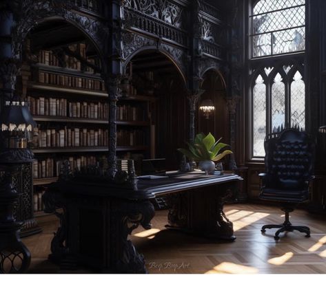 Victorian Mansion Aesthetic, Gothic Bookshelves, Goth Mansion, Victorian Gothic Decor, Moody Interior Design, Gothic Library, French Mansion, Goth Houses, Mansion Aesthetic