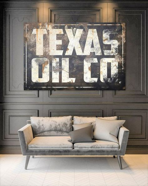 I’m helping a client who is moving to a new build home in Texas. Her previous home had a contemporary style and she wants her new home to have the same feel but with pops of rustic, Texas style without giving up her love for all things shiny. Continue to my blog for all my great finds and sources! www.thestripedbarn.com See link below Industrial Frames Wall Art, Texas Office Decor, Rustic Man Cave Decor, Texas Theme Bedroom, Masculine Art Prints, Texas Farmhouse Interiors, Masculine Decor Bedroom, Oilfield Decor, Modern Industrial Farmhouse Living Room