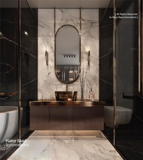 HANY SAAD INNOVATIONS - HSI on Instagram: “𝐇𝐀𝐍𝐘 𝐒𝐀𝐀𝐃 𝐈𝐍𝐍𝐎𝐕𝐀𝐓𝐈𝐎𝐍𝐒 - #hanysaadinnovations #WeAreHSI #arquitetura #architecturephotography #homeinspiration #interior #design #innovation…” Trending Bathrooms, Unique Bathroom Mirrors, Modern Luxury Bathroom, Modern Luxury Interior, Bedroom Interior Design Luxury, Best Living Room, Bathroom Inspiration Modern, Bathroom Decor Luxury, Wardrobe Interior Design