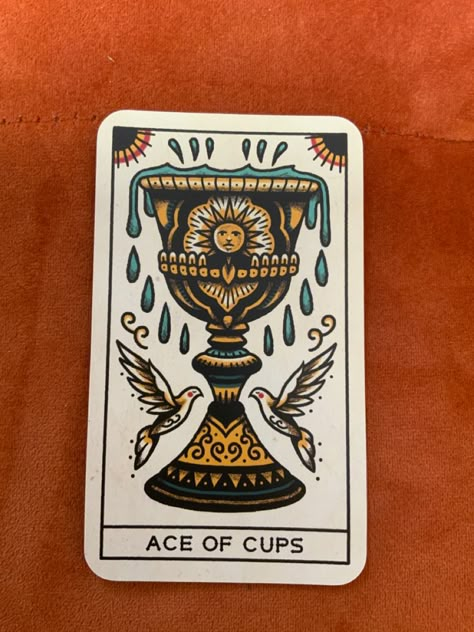 Ace Of Cups Tarot Tattoo, Old School Tarot Tattoo, Tarot Cups Tattoo, Tattoo Tarot Deck, 10 Of Cups Tattoo, Tarot Tattoo Traditional, American Traditional Tarot, American Traditional Tarot Card Tattoo, Traditional Tarot Tattoo