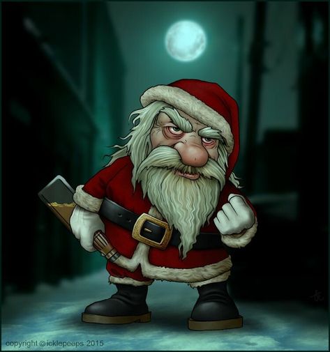 Santa Drawing, Diy Christmas Art, Santa Cartoon, Christmas Horror, Bad Santa, Creepy Christmas, Christmas Artwork, Dark Christmas, Halloween Artwork