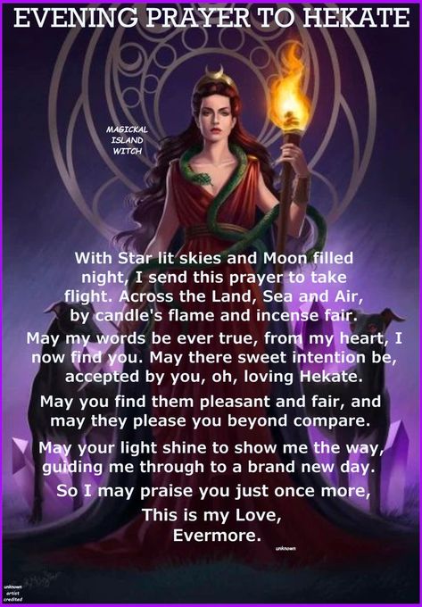 Wicca Recipes, Goddess Magick, Hecate Goddess, Wiccan Magic, New Moon Rituals, Magic Spell Book, Evening Prayer, Prayer For Protection, Magick Spells