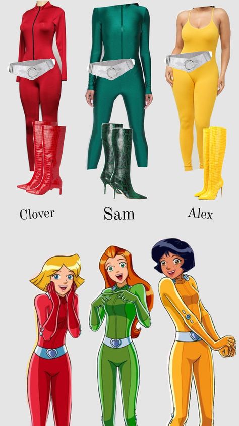 #totallyspiessam #totallyspiesclover #totallyspiesalex #triocostumes Totally Spies Halloween, Totally Spies Costume, Spies Costume, Sam Totally Spies, Trio Costumes, Duo Costumes, Couples Halloween Outfits, Couples Halloween, Totally Spies