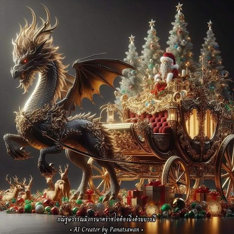 Christmas Fantasy Art, Christmas Dragons, Christmas Dragon, Christmas Pics, Canvas Art Projects, Fantasy Magic, Moon Pictures, Dragon 2, Dragon Pictures