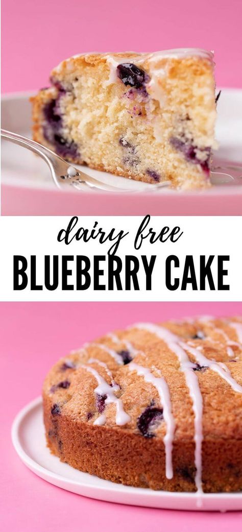 Dairyfree Dessert, Dairy Free Chocolate Cake, Cake Blueberry, Dairy Free Baking, Dairy Free Desserts, Blueberry Cake Recipes, Dairy Free Cake, Blueberry Lemon Cake, Blueberry Bread