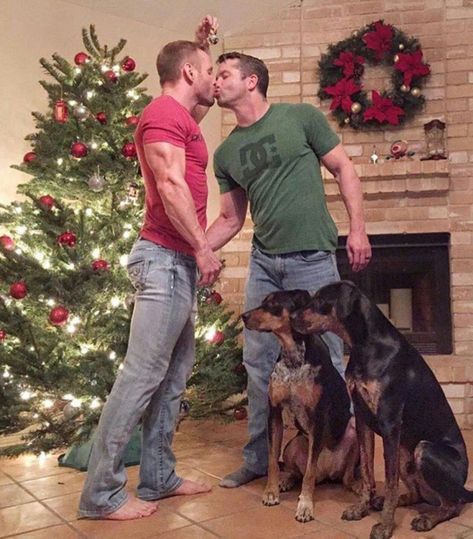 Man Hug, Gay Christmas, Christmas Kiss, Men Kissing, Lgbt Love, Gay Romance, Two Men, Gay Love, Man In Love