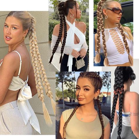 Multiple Braid Ponytail, Braided Ponytail Extension, Long Braided Ponytail, Wrap Around Ponytail, Braided Pony, Long Hair Ponytail, Blonde Braids, Hairpieces For Women, Birthday Hair