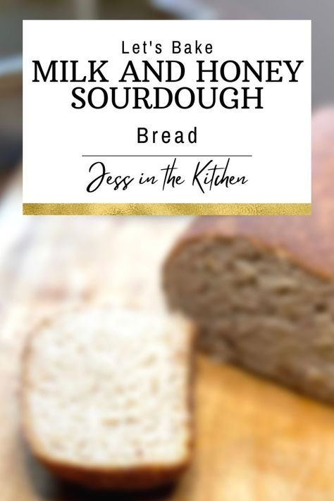 Start baking this delicious milk and honey sourdough bread loaf today. It's great for sandwiches and more! Click here to get the recipe and start baking! Honey Sourdough, Sourdough Bread Loaf, Milk Bread Recipe, Sourdough Loaf, Sourdough Bread Sandwiches, Honey Bread, Sandwich Loaf, Sourdough Sandwich, Oats And Honey