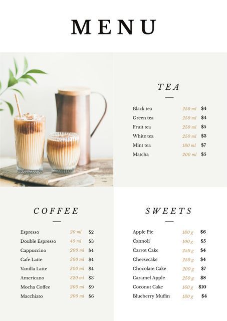 Coffee Shop Menu Design Templates, Tea Menu Design Ideas, Coffee Menu Design Ideas Layout, Cafe Menu Ideas Food, Drinks Menu Design Ideas, Cafe Menu Design Layout, Pastry Menu Design, Drink Menu Design Ideas, Tea Menu Design