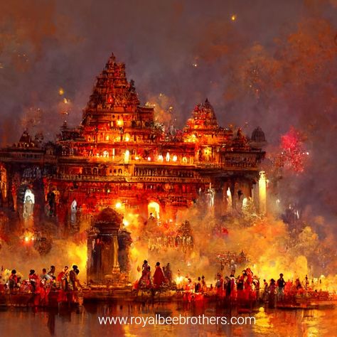 Festival Of Lights Painting, Diwali Painting Festival Of Light, Diwali Related Paintings, Happy Diwali Painting, Diwali Painting Ideas Canvas, Diwali Watercolor Painting, Indian Festivals Drawing, Indian Festival Painting, Indian Architecture Painting