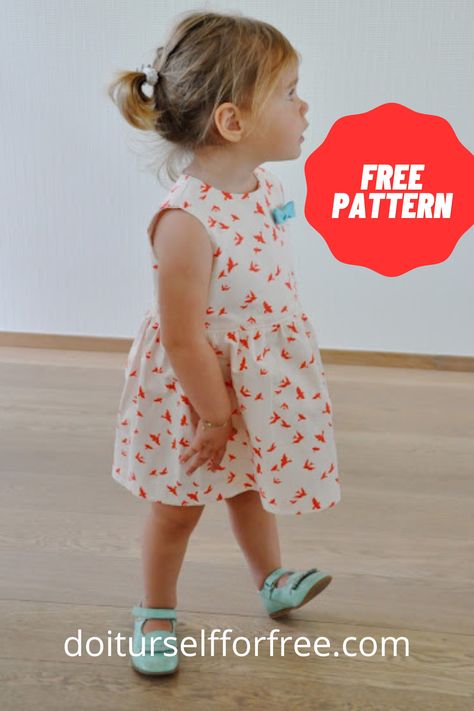 Free 3t Dress Pattern, 2t Dress Pattern Free, Child Dress Pattern Free, Baby Dress Patterns Free Printable, Toddler Sewing Patterns Free, Easy Toddler Dress Pattern, Toddler Dress Pattern Free Sewing, Free Toddler Dress Pattern, Free Baby Dress Pattern