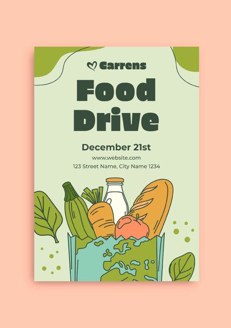 Creative Hand-drawn Zero Hunger Advocates Food Drive Flyer Food Giveaway Poster, Food Drive Poster Ideas For School, Zero Hunger Poster, Food Drive Poster Ideas, Flyer Ideas Creative, Food Drive Ideas, Food Brochure Design, Food Drive Poster, Food Drive Flyer