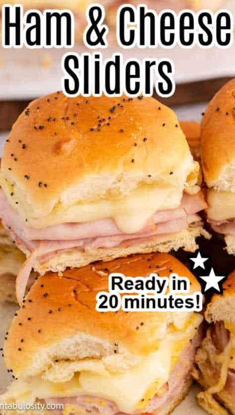 These ham and cheese sliders are such an easy recipe, made with poppyseeds and other simple ingredients. Ham And Cheese Squares, Ha And Cheese Sliders, Ham Sammies Recipe, Recipe For Ham And Cheese Sliders, How To Make Ham And Cheese Sliders, Slider Ham And Cheese, Easy Baked Sliders, Tailgate Ham And Cheese Sliders, Simple Ham And Cheese Sliders