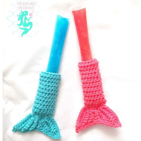 Mermazing FunPop Holder Pattern – ~ Mermaid Hooked ~ Crochet Popsicle Holder Pattern Free, Crochet Popsicle Holder, Crochet Popsicle, Ice Pop Holders, Freebies Pattern, Popsicle Holders, Crochet Cozy, Crochet Mermaid, Quick Crochet Patterns