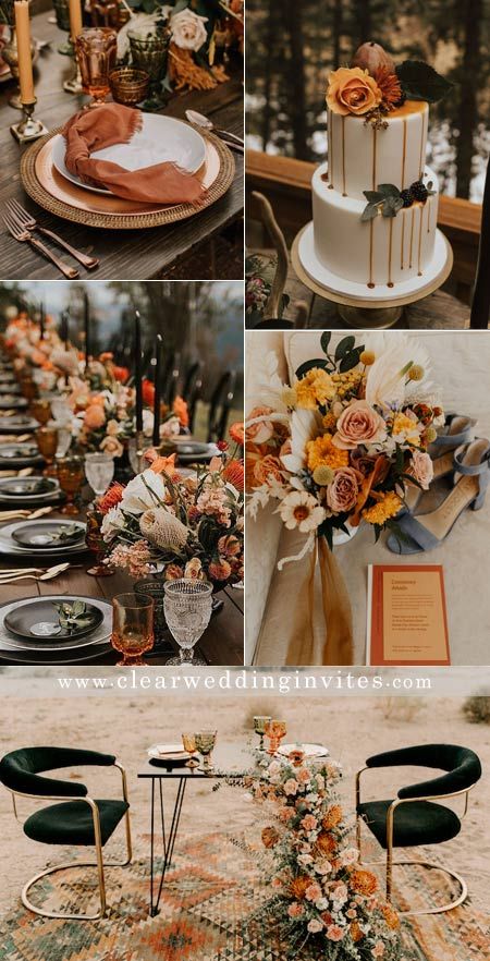 Fall Wedding Gold Accents, Fall Wedding Colors Table Settings, Fall Theme Wedding Reception, Fall Wedding Table Decor Terracotta, Center Piece Wedding Fall, September Wedding Table Decorations, Fall Wedding Welcome Table, Autumnal Wedding Table, Wedding Table Decor Fall