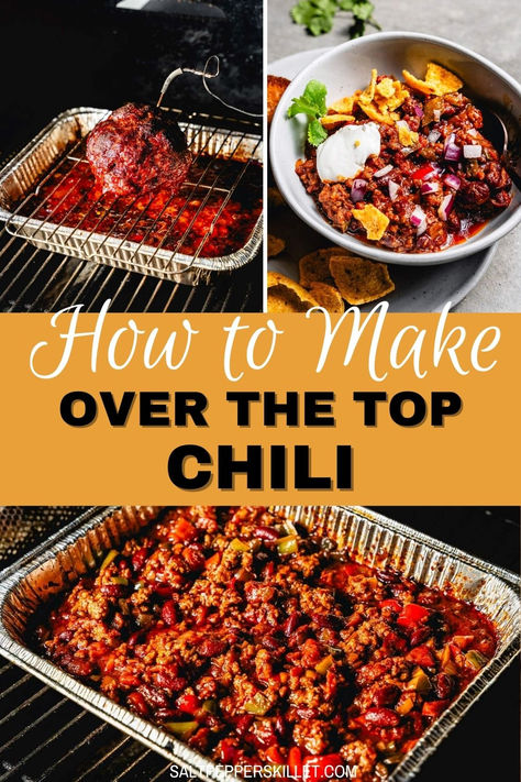 How to make over-the-top smoked chili? I’ve got all the steps and key tips for bold, smoky chili with juicy smoked beef! This next-level chili recipe is perfect for serious chili lovers, with ground beef smoked right over the pot so flavors meld beautifully. Get ready for a flavorful, crowd-pleasing twist on classic chili. Read the post for more! Chili On Smoker, Smoked Over The Top Chili, Smoked Chilli Recipe, Smoked Ground Beef, Smoked Brisket Chili Recipe, Healthy Smoker Recipes, Over The Top Chili, Smoked Chili Recipe, Top Chili Recipes