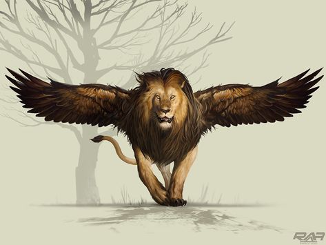 Fly lion by TheRafa on DeviantArt Lion With Wings, Spirit Animal Art, Lion Pictures, Fantasy Beasts, Lion Art, Mythical Creatures Art, Lion Of Judah, Mythological Creatures, Mystical Creatures