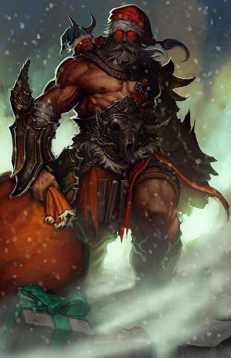 viking santa - Google Search Christmas Horror, Santa Claws, Bad Santa, Santa Art, Creepy Christmas, Rick Y Morty, Dark Christmas, Fantasy Warrior, Arte Fantasy