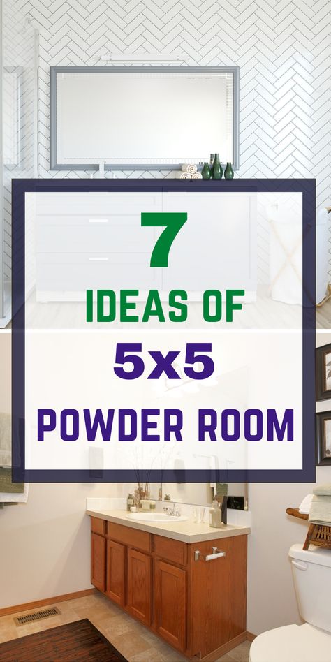 For those who have extra 5x5 feet of extra space and want to transform it into powder room we got it all covered. Our information post explains 7 ideas of 5x5 powder room spaces that can be used with comfort and have good size fixtures. Half Bath Layout Plans, Pool Room Bathroom, 5x5 Room Ideas, Oversized Powder Room Ideas, Laundry Powder Room Combo Layout, 5×7 Feet Bathroom Design Ideas, 5x5 Powder Room Layout, 5x5 Half Bathroom Layout, 4x4 Half Bathroom Layout