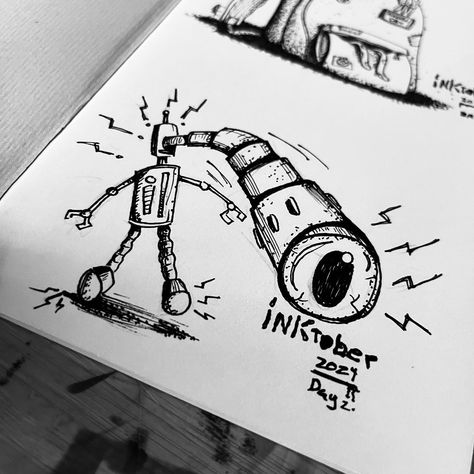 #inktober2024 : Discover - @inktober #inktober #ink #illustration #drawing #robot #penandink #inkillustration #sketch #sketchbook #notebook #artjournal #inktober2024discover Robot Illustration, Tinta China, Ink Illustration, Ink Illustrations, Illustration Drawing, Pen And Ink, Art Journal, Sketch Book, Sketch