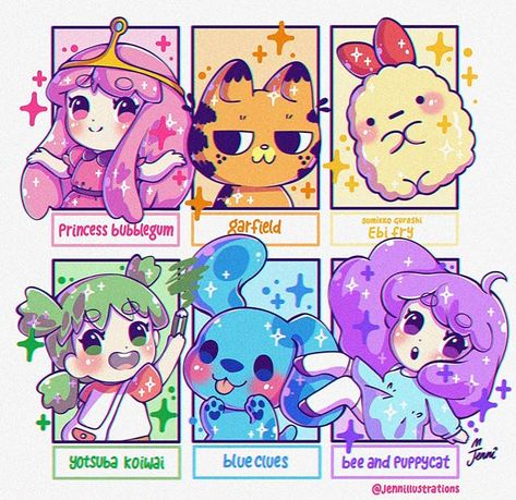 #6fanartschallenge hashtag on Instagram • Photos and Videos Jenni Illustrations, Six Fanart, Fanart Challenge, Cute Kawaii Animals, Super Kawaii, Princess Bubblegum, Rainbow Colours, Kawaii Animals, Kawaii Drawings