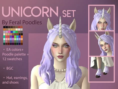 Unicorn Set - TS4 Maxis Match CC Sims 4 Unicorn Horn, Sims 4 Cc Unicorn Horn, Sims 4 Fawn Cc, Unicorn Sims 4 Cc, Sims 4 Feather Accessory, Sims 4 Centaur, Sims 4 Antlers Cc, Sims 4 Maxis Match Halloween Cc, Sims 4 Hooves Cc