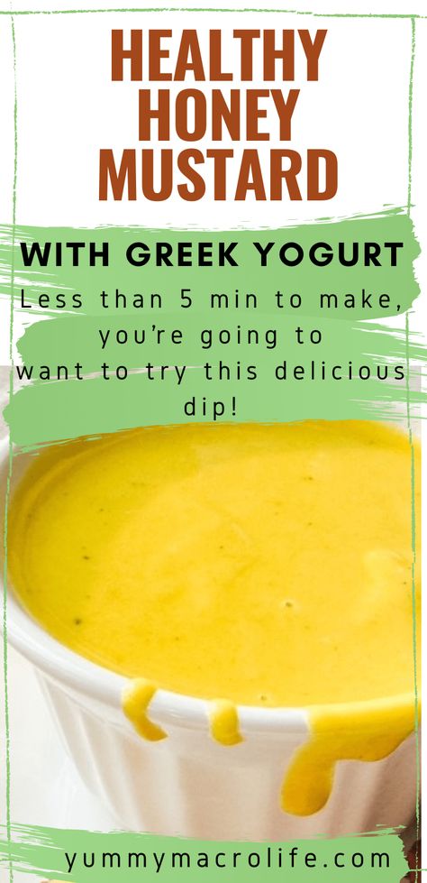 Healthy Honey Mustard with Greek Yogurt Healthy Honey Mustard Dressing, Dressing With Greek Yogurt, Healthy Honey Mustard, Homemade Honey Mustard Dressing, Dip With Greek Yogurt, Honey Mustard Dip, Honey Mustard Recipes, Mustard Dip, Homemade Honey Mustard