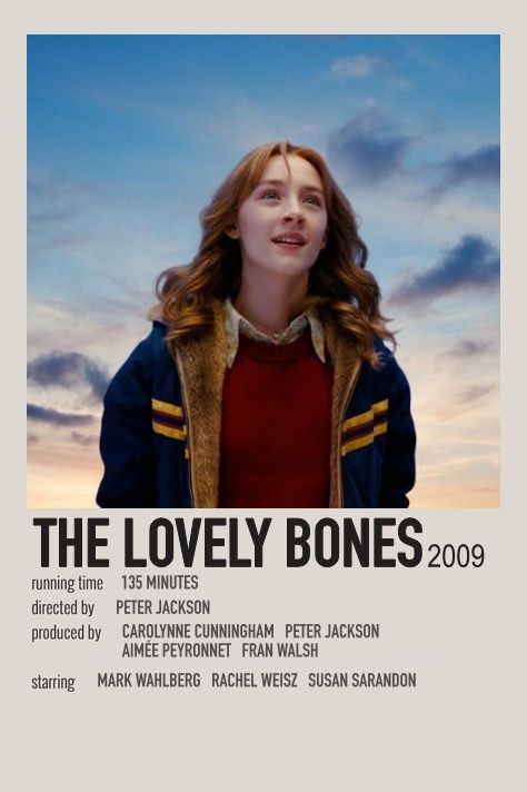 alternative / minimalist polaroid film poster made by me Lovely Bones Movie, Bones Movie, To The Bone Movie, Lovely Bones, The Lovely Bones, Most Paused Movie Scenes, Iconic Movie Posters, Girly Movies, Movie Studios