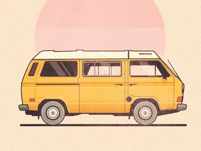 Westfalia Vw Bus Sketch, Sunset Doodle, Camper Drawing, Van Drawing, Van Hippie, Logo Voyage, Auto Illustration, T3 Bus, Vans Vintage